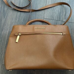 Michael Kors Tan Leather Crossbody Tote Satchel